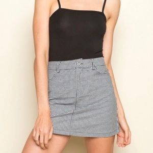 Brandy Melville Black and White Gingham Mini Skirt